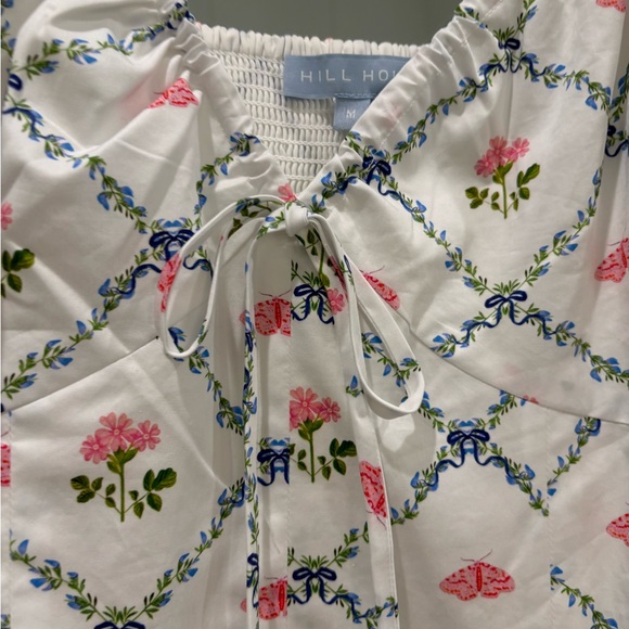 Hill House Floral Mini Dress - White and Pink - Picture 4 of 4